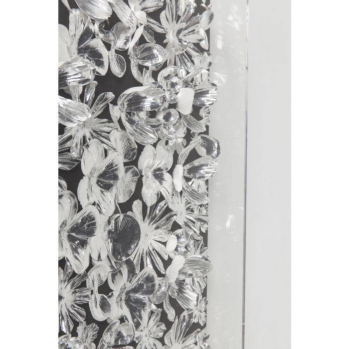 home Decor Wall Art Deco Frame Silver Flower 100x100cm