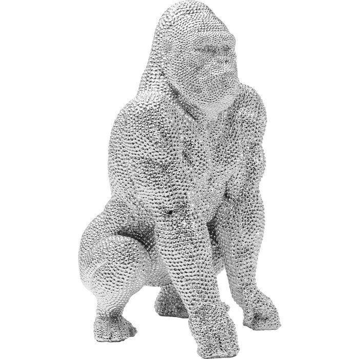 Antique Silver Gorilla Figurine Majestic Animal Sculpture for Home Decor 