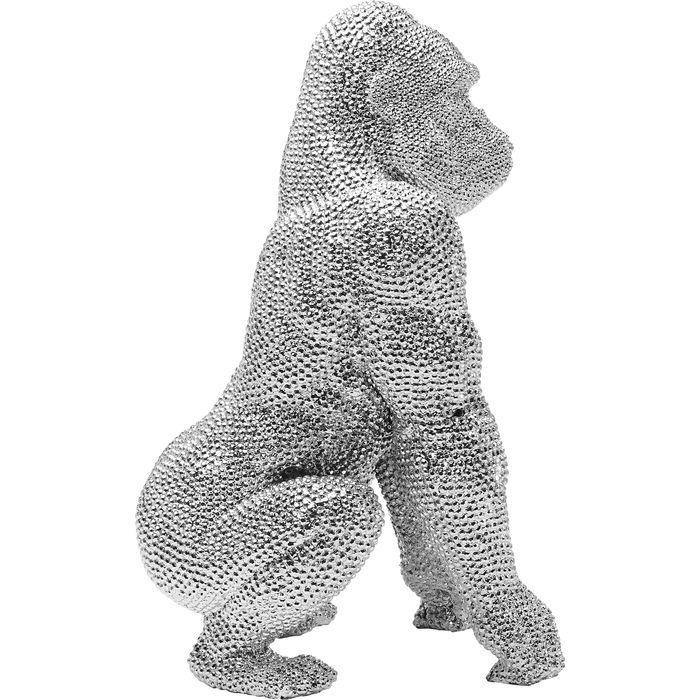 Antique Silver Gorilla Figurine Majestic Animal Sculpture for Home Decor 