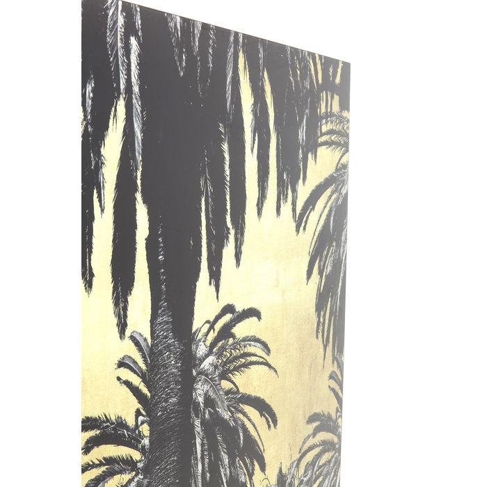 Home Decor Wall Art Picture Glass Metallic Palms 180x120cm