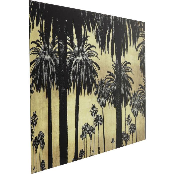 Home Decor Wall Art Picture Glass Metallic Palms 180x120cm