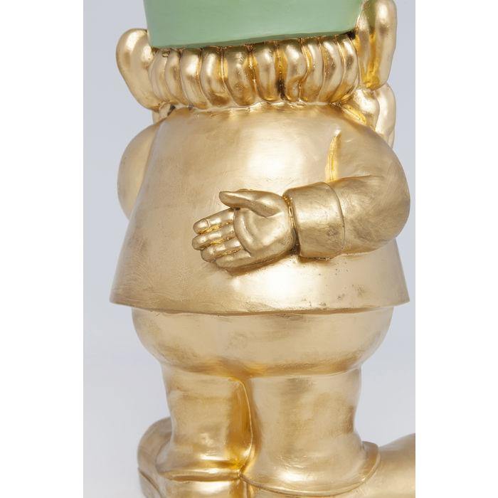 Sculptures Home Decor Deco Figurine Zwerg Standing Gold Green 42cm