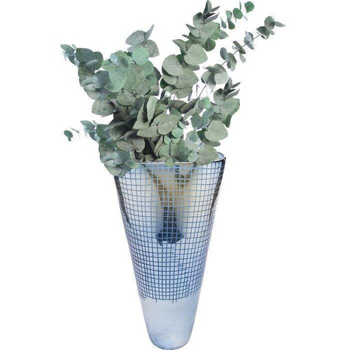 Home Decor Vases Vase Grid Luster Blue 48cm