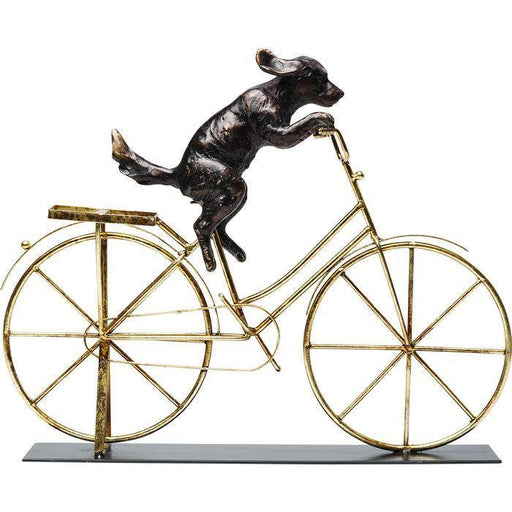 Sculptures Home Decor Deco Object Dog With Bicycle