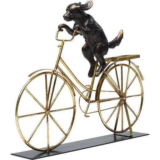 Sculptures Home Decor Deco Object Dog With Bicycle