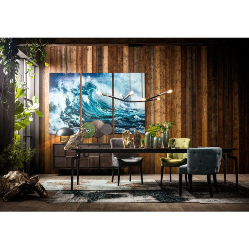 Home Decor Wall Art Picture Glass Triptychon Wave 240x160cm (3/Set)
