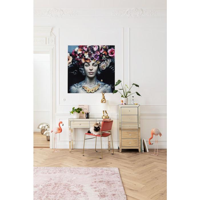 Home Decor Wall Art Picture Glass Flower Art Lady 120x120cm