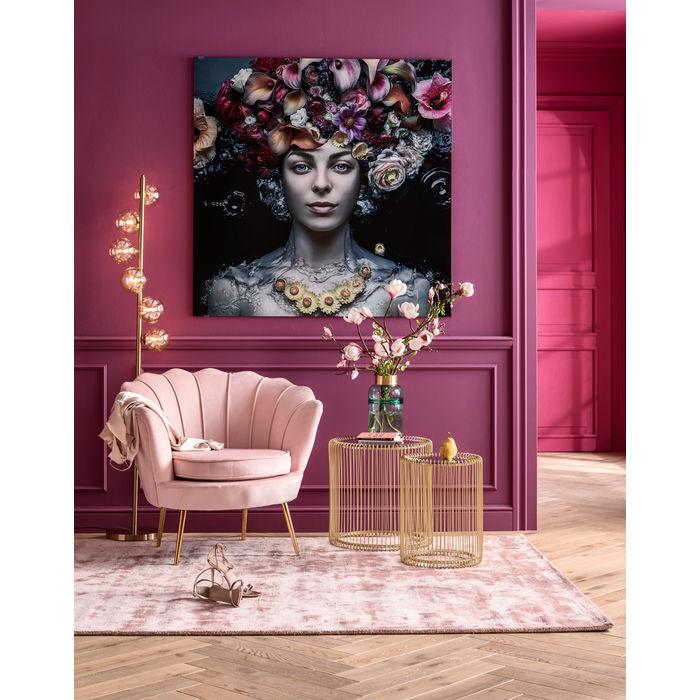 Home Decor Wall Art Picture Glass Flower Art Lady 120x120cm
