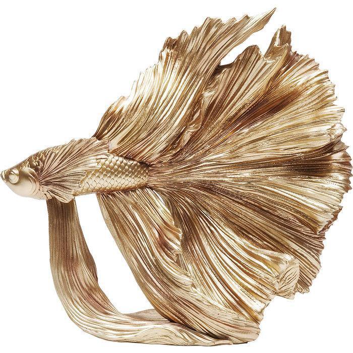 Sculptures Home Decor Deco Object Betta Fish Gold Small