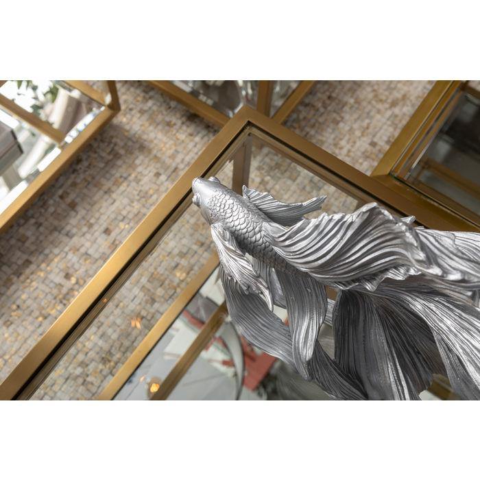 Sculptures Home Decor Deco Object Betta Fish Silver Small