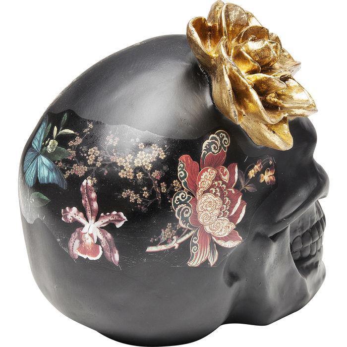 Sculptures Home Decor Deco Object Flower Skull 22cm
