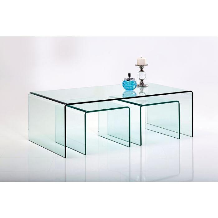 Living Room Furniture Coffee Tables Coffee Table Clear Club (3/Set)