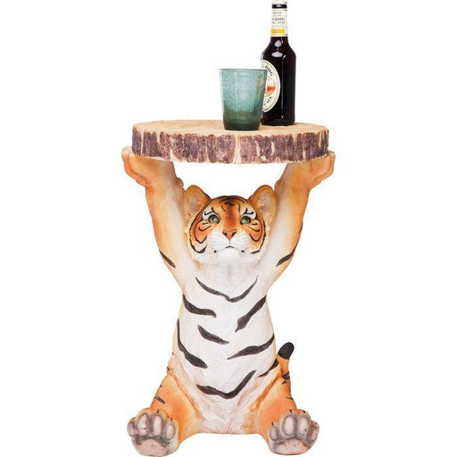 Living Room Furniture Side Tables Side Table Animal Tiger Ø35cm