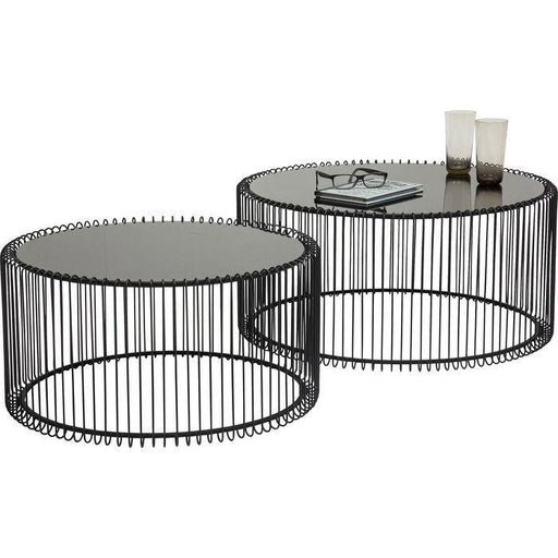 Living Room Furniture Coffee Tables Coffee Table Wire Black (2/Set)