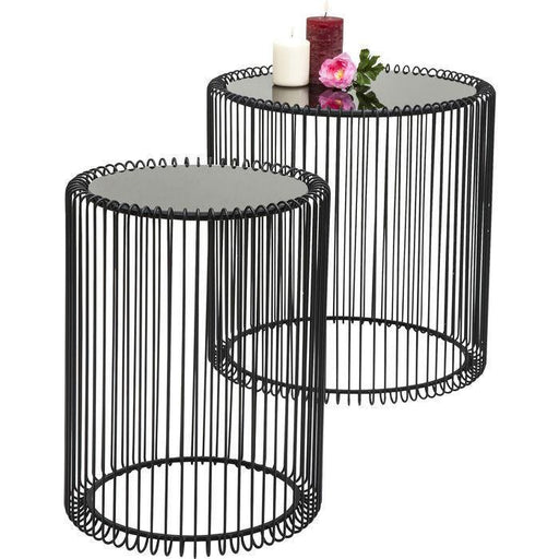 Living Room Furniture Side Tables Side Table Wire Black (2/Set) Ø44cm