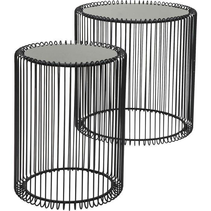 Living Room Furniture Side Tables Side Table Wire Black (2/Set) Ø44cm