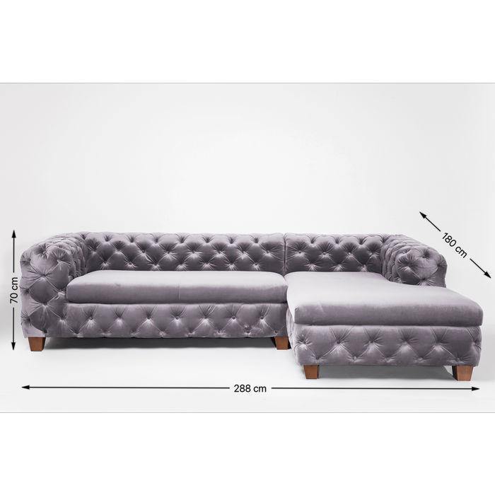 Living Room Furniture Sofas and Couches Corner Sofa Desire Velvet Grey R