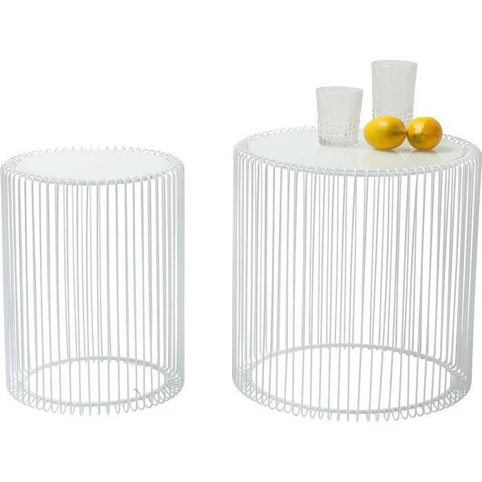 Living Room Furniture Side Tables Side Table Wire White (2/Set) Ø44cm