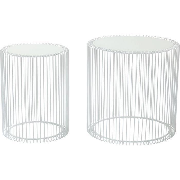 Living Room Furniture Side Tables Side Table Wire White (2/Set) Ø44cm