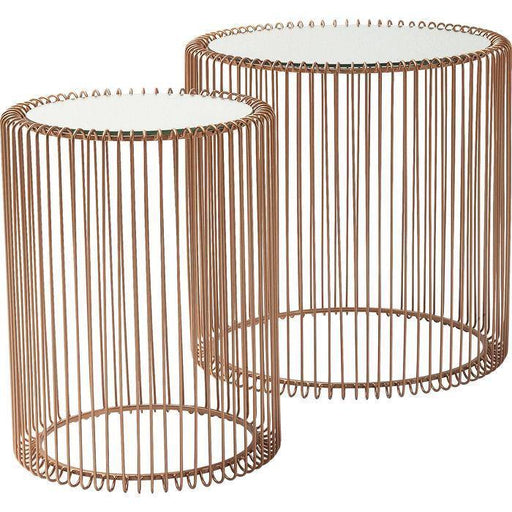 Living Room Furniture Side Tables Side Table Wire Copper (2/Set) Ø44cm