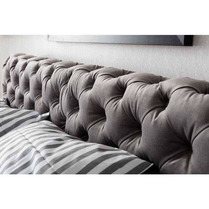Bedroom Furniture Beds Bed Desire Velvet Silver Grey 180x200 cm
