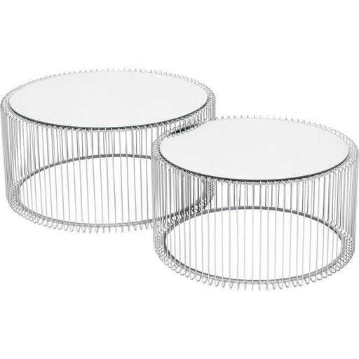Living Room Furniture Coffee Tables Coffee Table Wire Silver (2/Set)