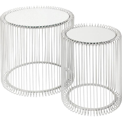 Living Room Furniture Side Tables Side Table Wire Silver (2/Set)