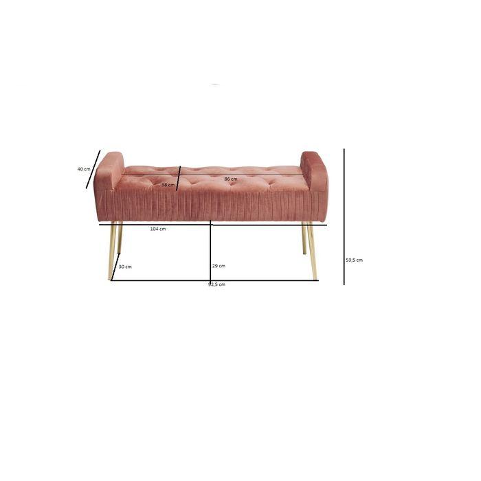 Bedroom Furniture Benches Bench Lofty Mauve Gold 103cm