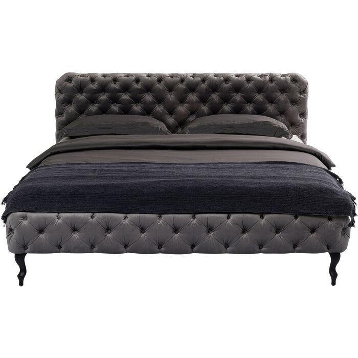 Bedroom Furniture Beds Bed Desire Velvet Silver Grey 200x200cm