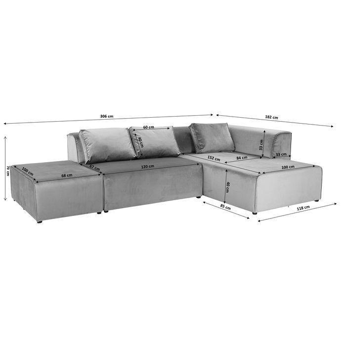 Living Room Furniture Sofas and Couches Corner Sofa Infinity Ottomane Grey Right