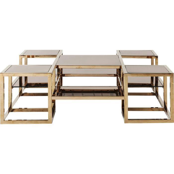 Living Room Furniture Coffee Tables Coffee Table Steps Gold 120x120cm