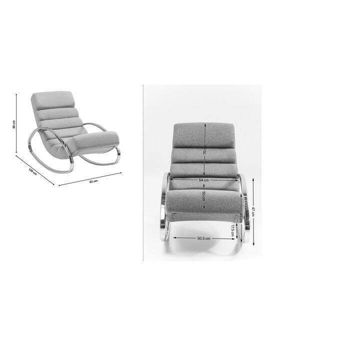 Living Room Furniture Armchairs Rocking Chair Manhattan Grey Beige