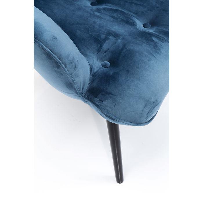 Armchairs - Kare Design - Armchair Black Vicky Velvet Bluegreen - Rapport Furniture