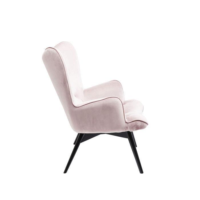 Armchairs - Kare Design - Armchair Black Vicky Velvet Mauve - Rapport Furniture