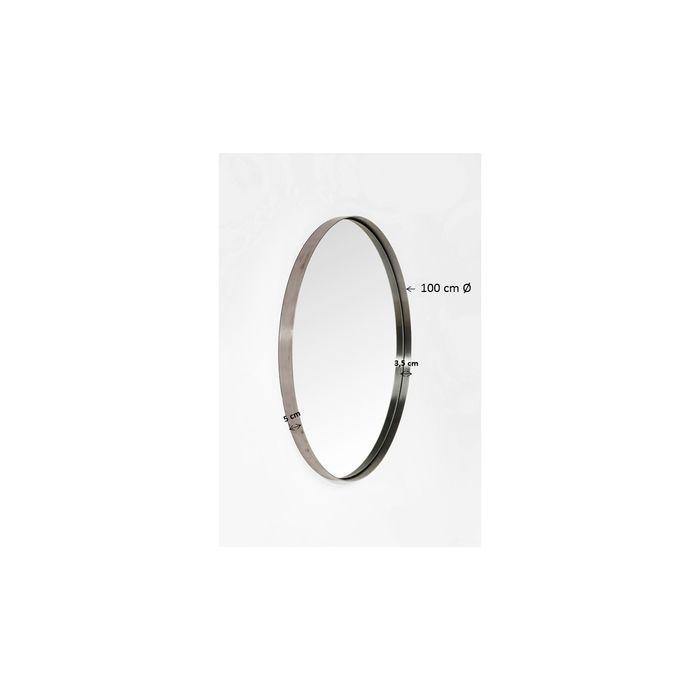 Mirrors - Kare Design - Mirror Curve Round Steel Nature Ø100cm - Rapport Furniture