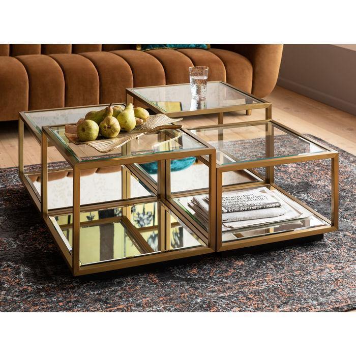 Living Room Furniture Coffee Tables Coffee Table Luigi Gold (4/Set)