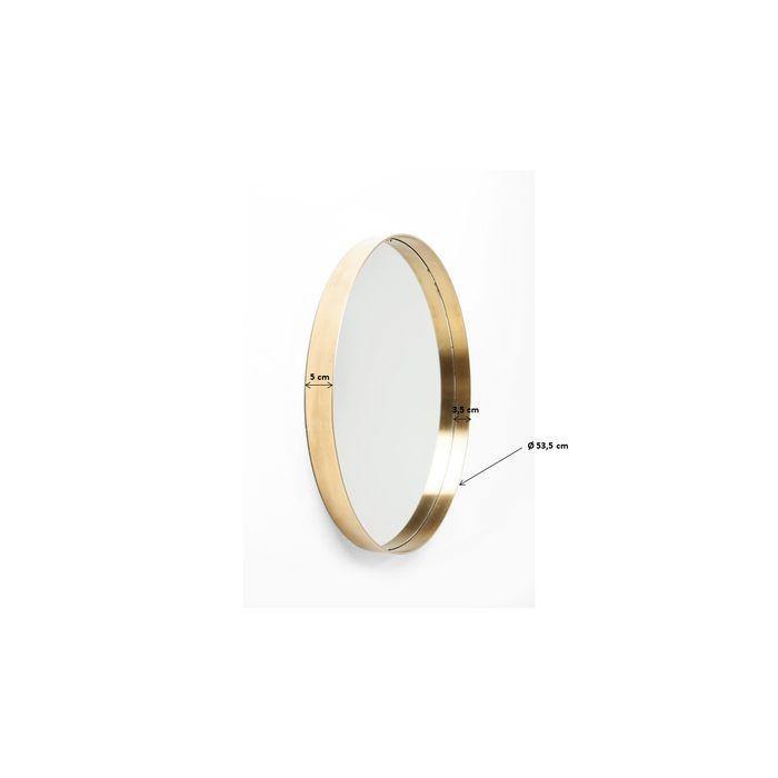 Mirrors - Kare Design - Mirror Curve Round Brass Ø60cm - Rapport Furniture
