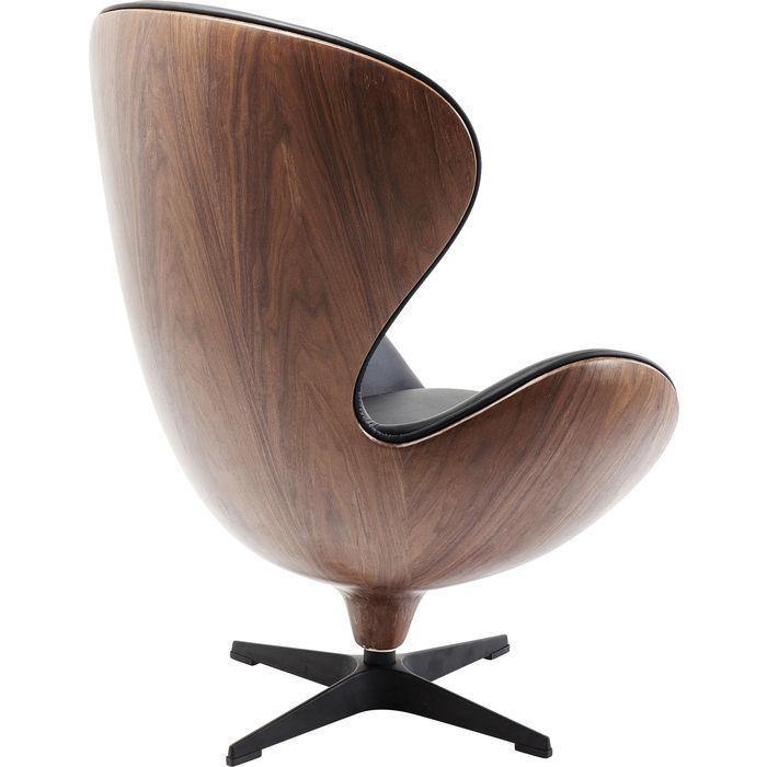 Living Room Furniture Armchairs Swivel Armchair Lounge Black Walnut