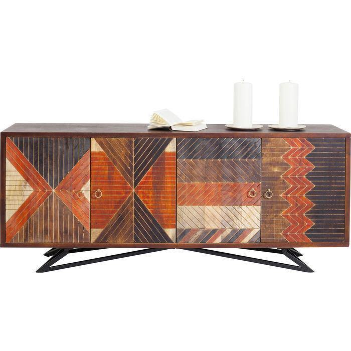 Contemporary sideboard - ELITE - KARE Design - solid wood / lacquered MDF /  glass