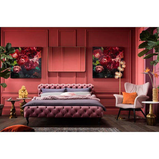 Bedroom Furniture Beds Bed Desire Velvet Mauve 180x200cm