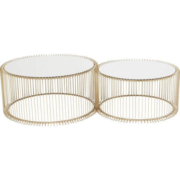 Living Room Furniture Coffee Tables Coffee Table Wire Brass (2/Set)