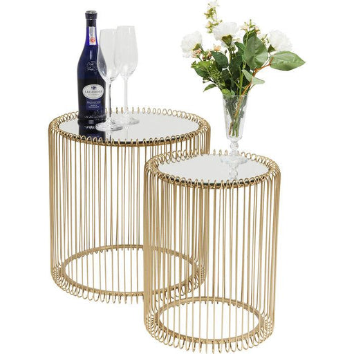 Living Room Furniture Side Tables Side Table Wire Brass (2/Set)