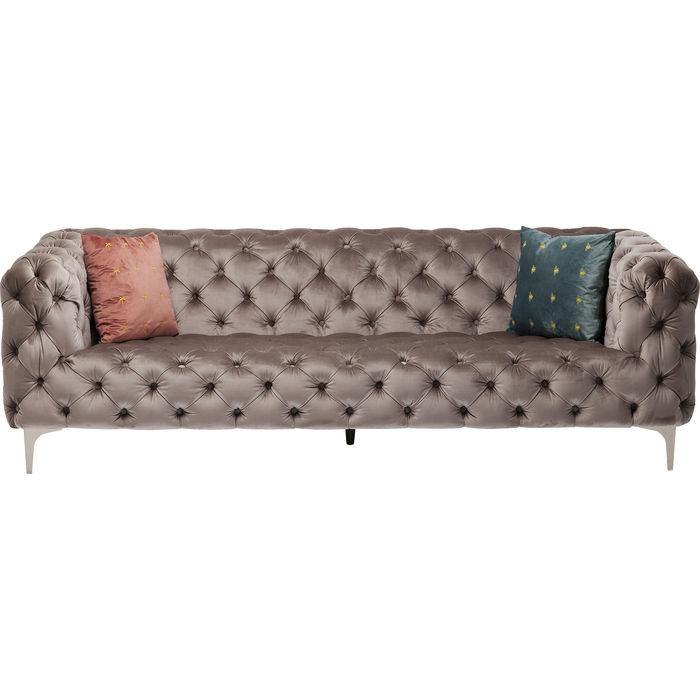 Living Room Furniture Sofas and Couches Sofa Look 3-Seater Velvet Grey
