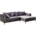 Living Room Furniture Sofas and Couches Corner Sofa Gianni Velvet Grey Right black