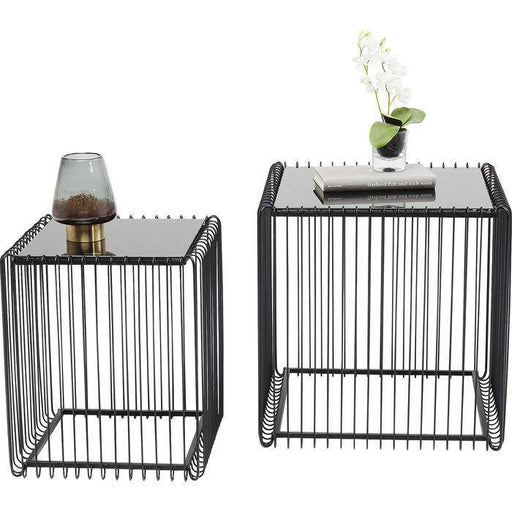 Living Room Furniture Side Tables Side Table Wire Square Black (2/Set) 45x45cm