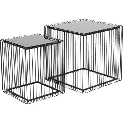 Living Room Furniture Side Tables Side Table Wire Square Black (2/Set) 45x45cm