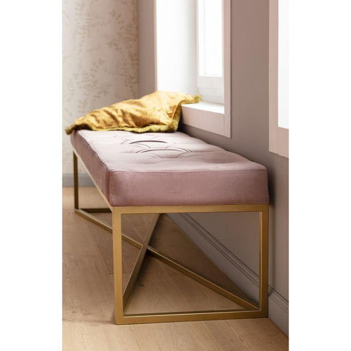 Bedroom Furniture Benches Bench Crossover Rose Brass 150x40cm