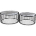 Living Room Furniture Coffee Tables Coffee Table Wire Glass Marble Black (2/Set)