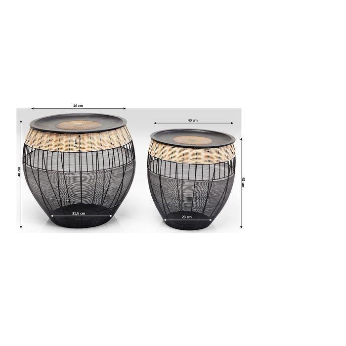 Living Room Furniture Side Tables Side Table African Drums (2/Set)