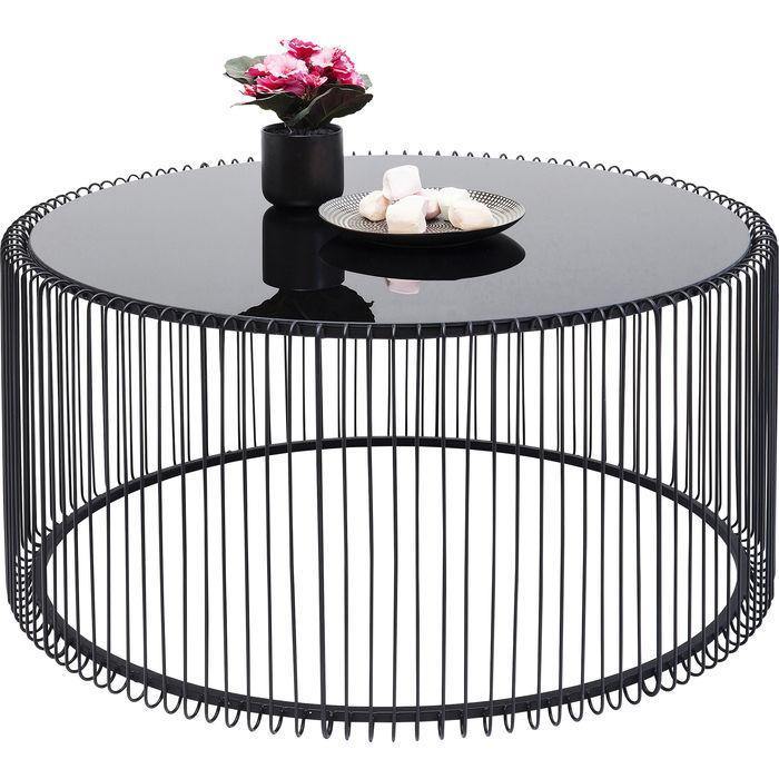 Living Room Furniture Coffee Tables Coffee Table Wire Uno Black Ø80cm